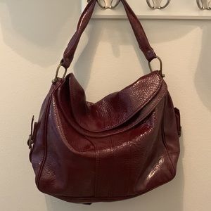 Anthropologie Bica Cheia Wine Red Patent Leather Purse